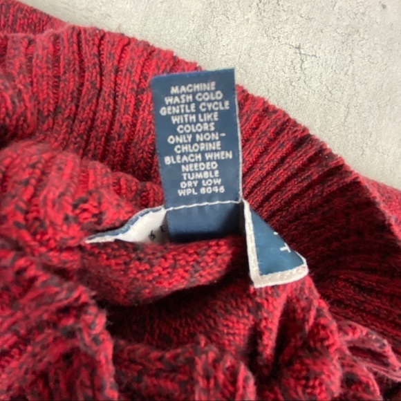 Karen Scott Button Cowl Neck Sweater Size Medium 100% Cotton Burgundy Knit - Picture 7 of 12